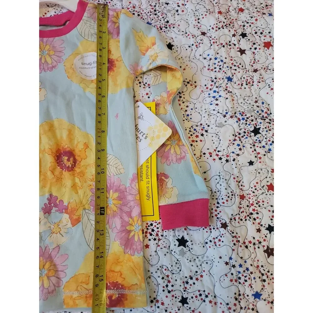 NWT Burt’s Bees 3T Pajama Top Kids Girl’s 100% Organic Cotton Snug Fit Flower 🌼